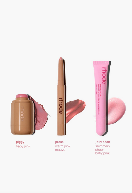 Trio Rhode Blush dupe + Lip Tint + Lip Shape
